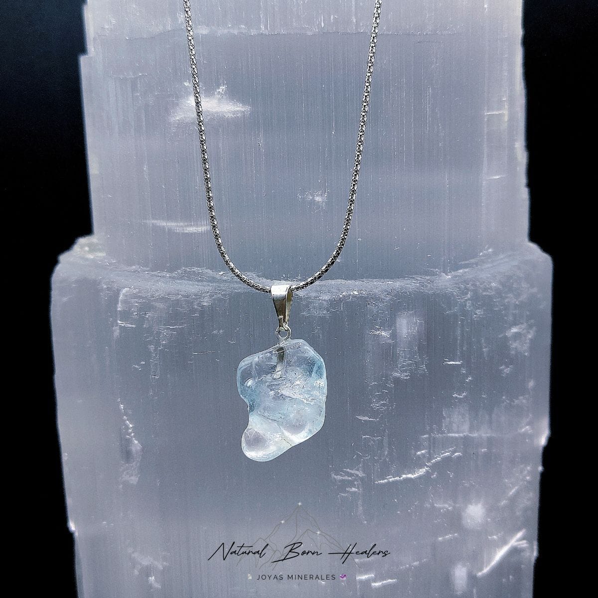 colgante aguamarina plata