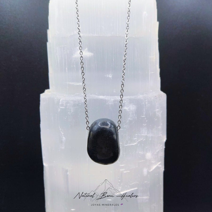 colgante shungit acero