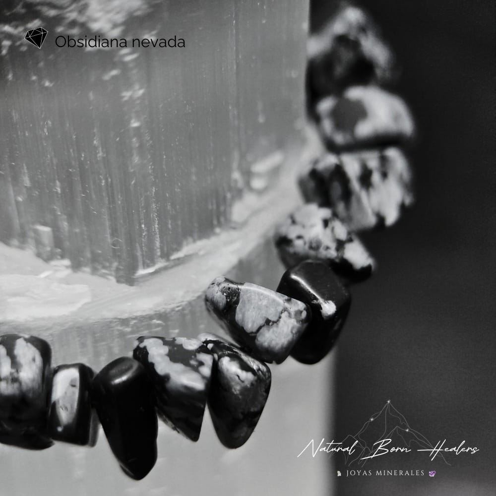 Pulsera de Obsidiana nevada minerales autenticos