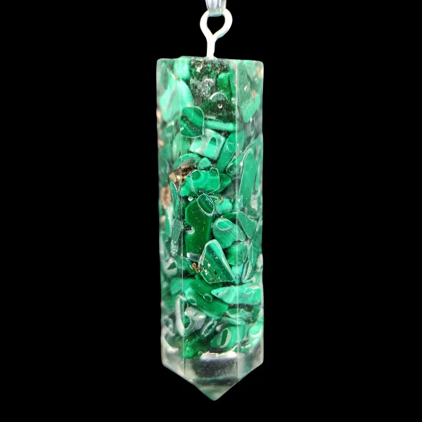 colgante malaquita orgonite detalle